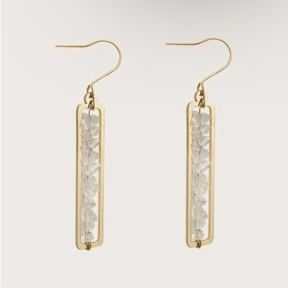 Crystal Rectangle Drop Earrings - Picture 4 of 7